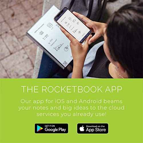 Rocketbook Matrix Smart Reusable Graph Notebook | Eco-friendly, Digitally Connected Isometric Notebook | Mdinight Blue, Letter Size (8.5" x 11") with Pen, Cloth, and App Included