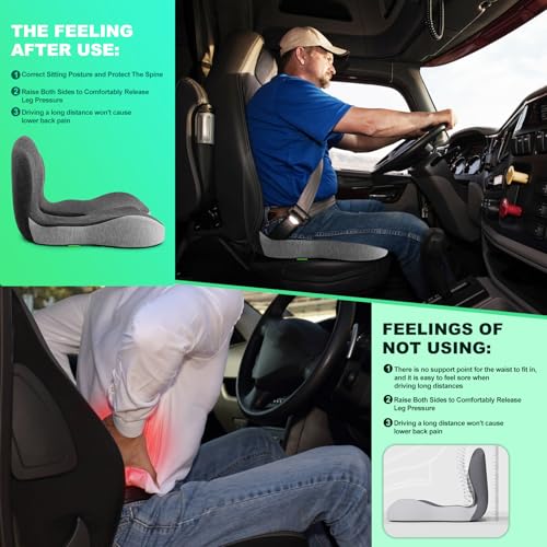 Buttocks Cushion for Office Chair Memory Foam Seat Pad for Butt Support Tailbone Relief Ergonomic Chair Cushion for Home Car Travel or Work (Classic Black)