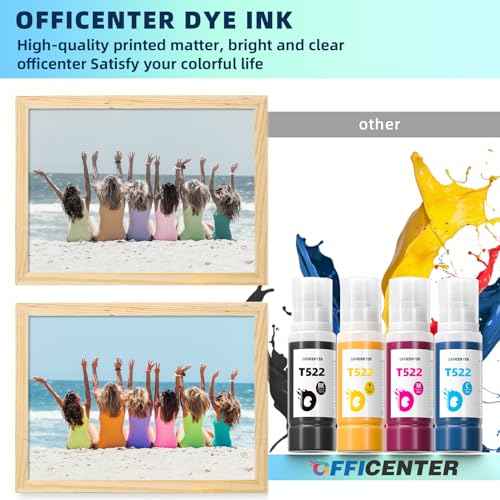 10 Bottles 522 Ink Refill Bottles for Ecotank ET-2800 ET-2720 ET-2803 ET-4700 ET-4800 ET-4810 ET-2400 ET-2840 Printer (Not Sublimation Ink)