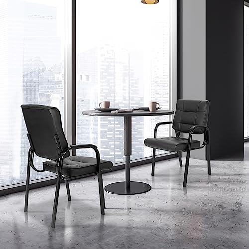 SUPER DEAL 1x Guest Chair Bonded Leather Executive Chair with Metal Frame - 300lb Capacity