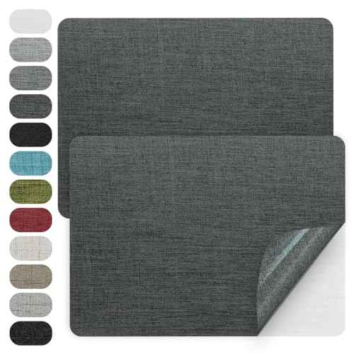 WILDREEDS 2 Pcs 8 x11 Inch Linen Repair Patches, Self-Adhesive Fabric Patch for Sofas, Couch, Furniture,Tote Bags, Car Seats (Dark Grey)