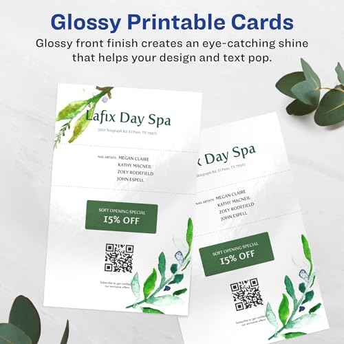 Avery Printable Rectangle Invitation Cards, 5.5" x 8.5", Glossy White Cardstock, Laser/Inkjet Cards, 100 Total