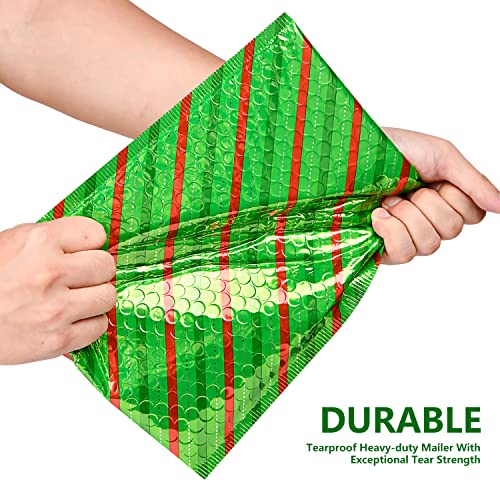25 Pack Christmas 7x10 inch Poly Bubble Mailers Padded Envelopes Retailer Holiday Shipping Bags with Waterproof Self Seal Strip with Five Different Christmas Pattern.(7x10 inch,Mixed Pattern)