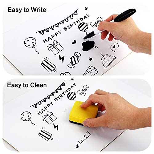 Dry Erase Lapboards, HERKKA 15 Pack Double Sided Dry Erase Lap Boards 9 x 12.5 Inch, 15 Markers, 15 Erasers, Small Dry Erase Boards for Students Classroom Teacher Supplies