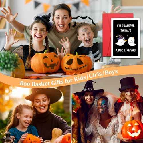 Halloween Gifts for Women Adult Halloween Boo Basket Stuffers for Her Him Adult Women Spooky Basket Stuffers for Boyfriend Girlfriend Couple Boo Basket Gifts for Women Kids Halloween Cards for Her