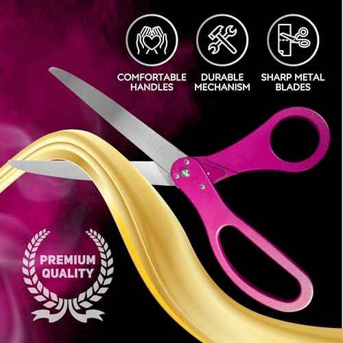 Ribbon Cutting Ceremony Kit ? Pink Large Grand Opening Ribbon Cutting Ceremony Scissors 25'' and Pink Satin Ribbon for Grand Openings Ceremonies Special Events & Inaugurations
