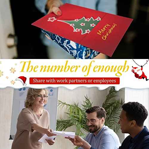 Crtiin 240 Set Christmas Cards 2025 Holiday Greeting Cards with Envelopes Stickers 6 Designs Assortment Bulk 5.9 x 3.9 Inches Merry Christmas Xmas Festive Atmosphere(Classic)