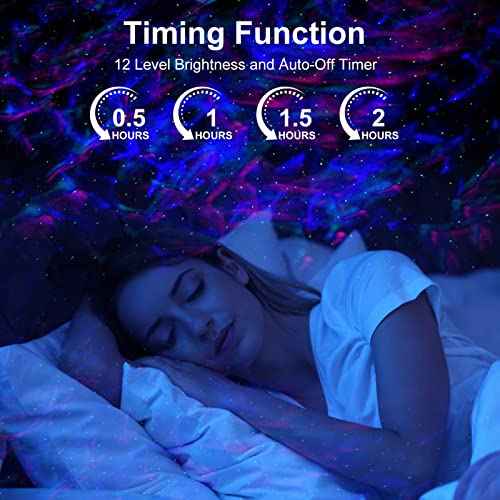 Star Projector 3 in 1 Galaxy Night Light Projector with White Noise and Bluetooth Speaker for Home Bedroom Decor, Remote Control, Christmas Birthday Gifts for Kids Women Man - White