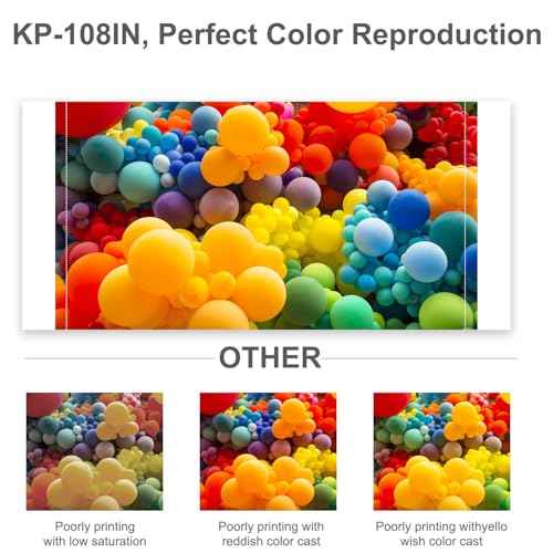 Compatible with Canon Selphy Series Ink and Paper, KP-108IN 3 Color Ink Cassette and 108 Sheets 4 x 6 Paper Glossy(100mm x148 mm) for Selphy CP1500 CP1300 CP1200 CP1000 CP910 CP900 CP810