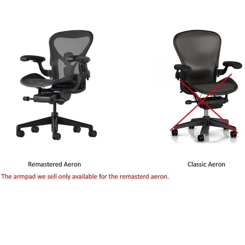 MingYi.office Vinyl Arm Pads Caps for Remastered Aeron Chair Graphite Black, Can not fit Classic Aeron.