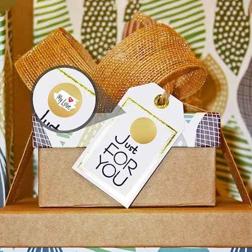 300 Pack Scratch Off Stickers, 1" Round Circle Scratch Off Labels Self Adhesive for Lottery Tickets DIY, Raffle Card Creating-Gold