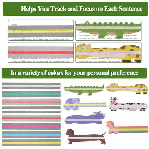 15pcs Dyslexia Readings Tools with Highlighting, Colorful Guided Read Strips for Children, ADHD Read Tools, Reading Strips for Children and Teachers