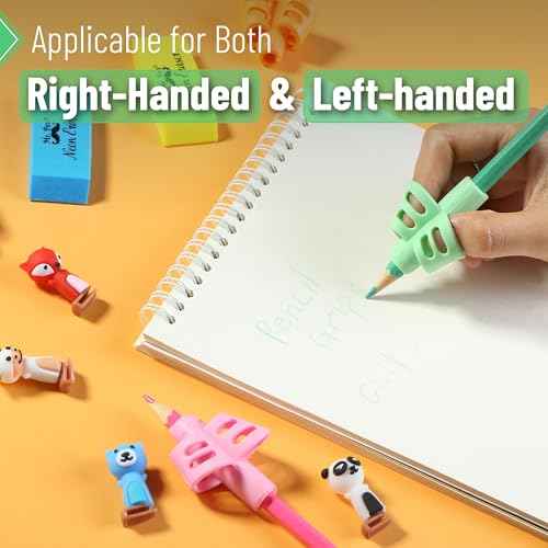 Mr. Pen- Pencil Grips for Kids Handwriting, 4 Pack with 4 Clips, Pencil Grips