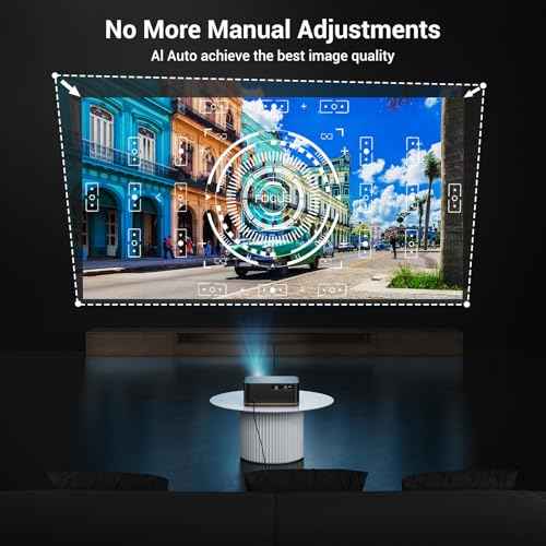 2000 ANSI 4K Full HD Projector with WiFi and Bluetooth, HAPPRUN Movie Home Theater with Auto Focus, 300'' Display for Indoor/Outdoor, Smart Proyector Compatible with Phone/TV Stick/PC/PS5