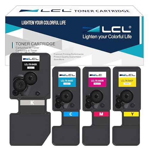 LCL TK-5442 TK5442 Toner Cartridge Replacement for Kyocera TK-5442K TK-5442C TK-5442M TK-5442Y for Kyocera ECOSYS MA2100cwfx MA2100cfx PA2100cwx PA2100cx Printer (4-Pack Black Cyan Magenta Yellow)