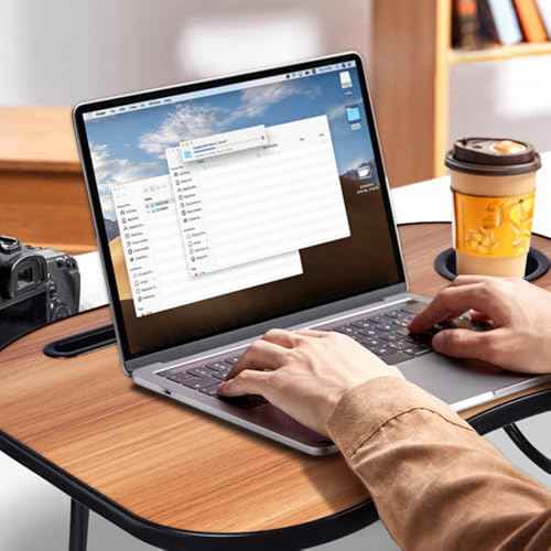 Lap Desk for Laptop Bed Trays for Eating and Laptops Breakfast in Bed Laptop Stand TV Trays for Bed with Cup Holder/Drawer for Sofa/Couch Portable Foldable (Black Walnut, L(23¡¿16")+Drawer)