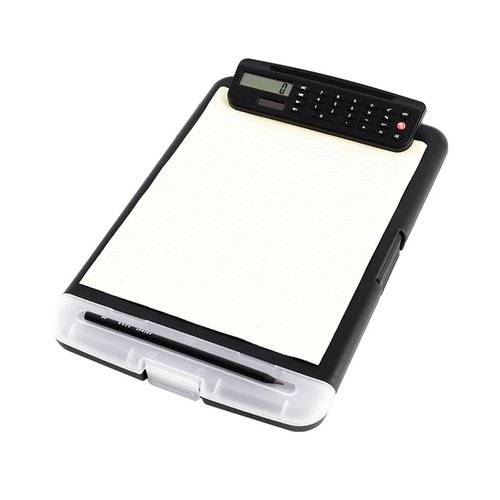 Clipboard with Storage and Calculator, 9.84x14.37in File Folder Plastics Storage Clipboard, Large Capacity Letter Size Side Opening Nursing Slimcase with Pen Holder|Smooth Writing Office Supply