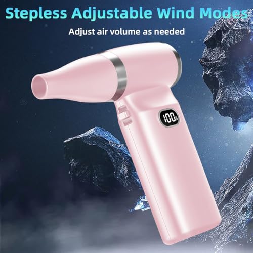 Compressed Air Duster-Stepless Adjustable 110000RPM Electric Mini Air Dust Remover with LED Light, Rechargeable Cordless Canned Blower Fan for PC Keyboard Cleaner Car Cleaning Kit Home Office