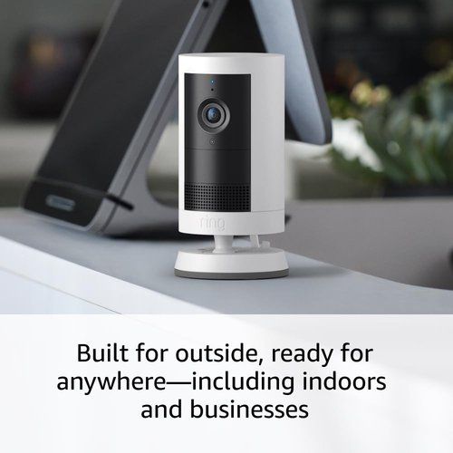 Introducing Ring Outdoor Cam Plus, Plug-In — Wide-Angle 2K Video with Ring Vision, Low-Light Sight for full-color night vision, Mount-anywhere versatility, Black