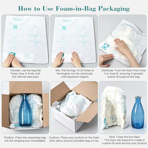 18 Pack 18” x 23” Expanding Packing Foam Bags for Shipping, Instant