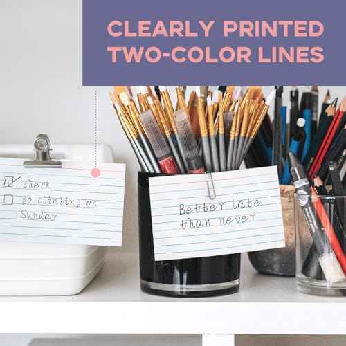 300 PCS Index Cards 4x6 Ruled - Goefun White Lined Note Cards 4 x 6 Flashcards for Studying, Note Taking and To Do List