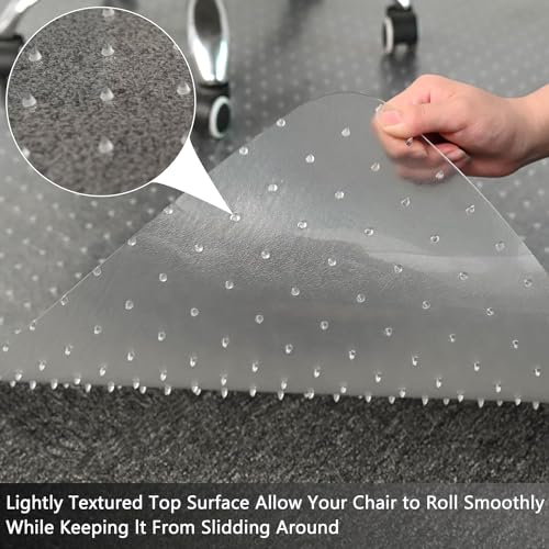 Amyracel Large Office Chair Mat for Low Pile Carpet - 35" x 55" Clear Computer Desk Mat for Home & Offices, Easy Glide Plastic Floor Mat for Office Chair On Carpet