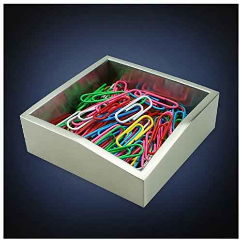 Modern Art Paper Clip Holder/Dispenser - St211 Stainless Steel Satin Finish Patent Applying for Push Pin Safety Pin Binder Clip Straight Pin Hair Clip Box Cup
