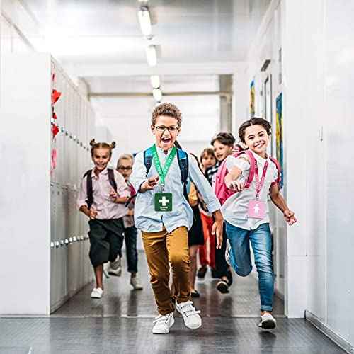 Hall Pass Lanyards with Card Passes, Unbreakable School Classroom Passes Set for Teacher Parents (Hall Bathroom Library Office & Nurse),5 Pcs (Nurse)