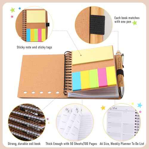 Tellingyou 20 Set Employee Appreciation Gifts Inspirational Spiral Notebooks with Motivational Pens Small Notepads for Coworkers Staff Team Volunteer Teacher Thanksgiving Christmas Thank You Gifts