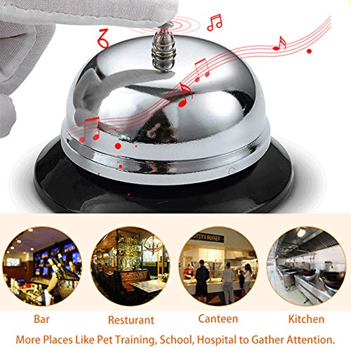 1 Pack Metal Desk Service Bell for Hotel Restaurant Reception Hospital