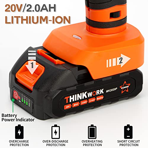 THINKWORK 20V Cordless Hot Glue Gun Kit with 30 Full-Size Sticks