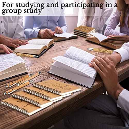Kosiz 60 Pcs/30 Set Christian Gifts Bulk Include Spiral Notebook and Bible Ballpoint Pen Christian Notebook Religious Prayer Journal Christmas Church Gift for Women Men Pastor Sunday School Teacher
