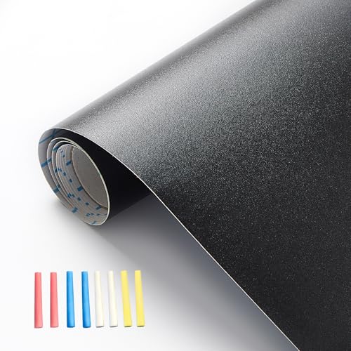 Borskyn Black Chalkboard Wallpaper Peel & Stick Contact Paper 78.7"W x 17.5"H