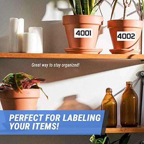 Consecutive Numbers [4001-5000] - 3" x 1.5" Number Stickers Labels White Inventory Prenumbered Sequential Labels Stickers Durable Laminated Vinyl Waterproof Numbered Stickers - 1 Roll, 1000 Labels