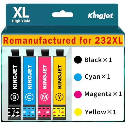 Remanufactured for 232XL Ink Cartridges Combo Pack Latest Upgrade Replacement for 232 Ink Cartridges for Printer XP-4200 Ink XP-4205 WF 2950 WF-2930 Printers Ink,Replacement for 232 XL Printer Ink