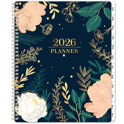 2026 Planner - 2026 Planner Weekly and Monthly, from January 2026 to December 2026, 9'' x 11'' with Holiday Review + Coated Tabs + Back Pocket
