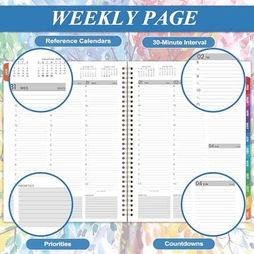 2026 Daily Planner - Appointment Book 2026, 9'' x 11'', Hourly Planner 2026, Jan.2026 - Dec.2026 with Coated Inner Tabs
