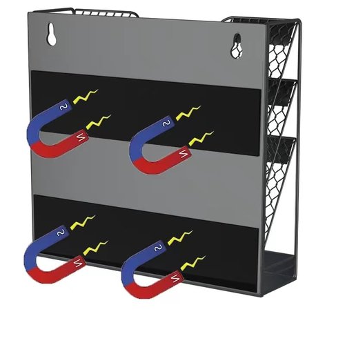 JINGWAYS Magnetic Magazine Holder,File Organizer, Magnetic File Holders,4 Tier Magnetic Paper Holders for File Cabinet,Whiteboard,Refrigerator,Home Office,No Drilling Magnetic Mail Holder