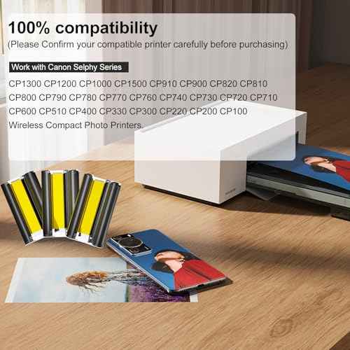 KP-108IN compatible with Canon Selphy KP-108IN 3 color ink cartridge works with Canon Selphy Series CP1300 CP1500 CP1200£¨3 color ink cartridge, 108 Sheets 4 x 6 Glossy paper£©
