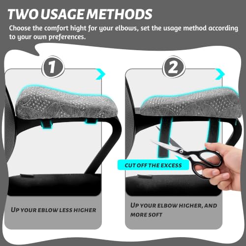 LVYSHOW Soft Armrest Pads for Office Chair – Comfort Elbow Cushions with Anti-Slip Straps