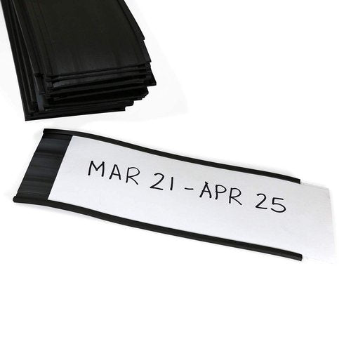 SmartSign (10-Pack) Magnetic C Channel Card Label Holders - 3" x 8" Metal Racks and Shelf Label Holders with Paper Inserts