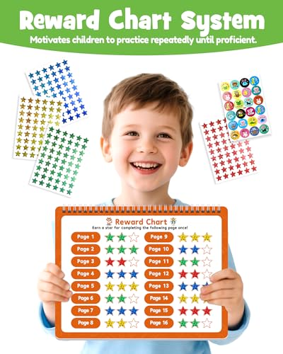 Kids Handwriting Practice Books with Disappearing Ink & Stickers - Learning & Writing Set
