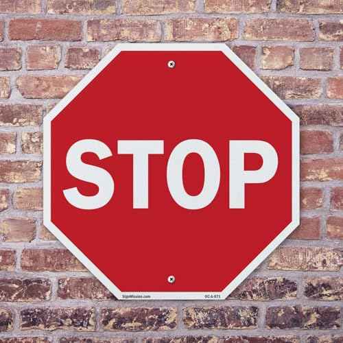 Stop (2 Pack) 18 inch X 18 inch Octagon Plastic Sign Weather Resistant, UV Protected for Workplace, Private Property, and Construction Site, Made in the USA