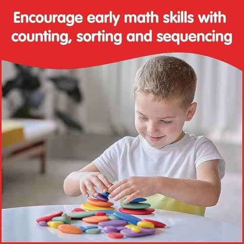 S&S Worldwide Rainbow Pebbles Sorting Stones and Activity Card Set