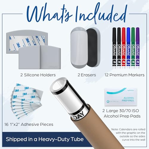 (2 PK) 3 Month Dry Erase Calendar for Wall, 40x17, 3 Month Wall Calendar Dry Erase, Big White Board for Office, Home & School, Erasable Whiteboard, Monthly Undated Reusable White Board Planner