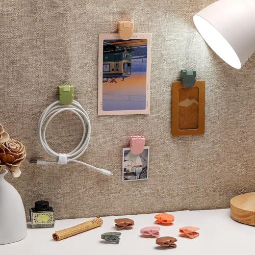 Feifeiya 15 Pcs Maillard Color Cubicle Clips for Fabric Panels Office Organizer