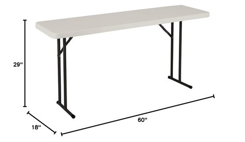 Norwood Commercial Furniture 5' Folding Training Table - Rectangular Blow-Molded Plastic, Gray Finish