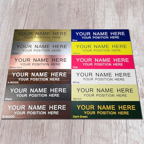 Custom Engraved Name Plate 2x8 inches with Aluminum Holder for Office Desk or Wall