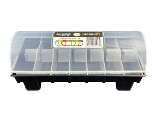 QSRProducts 7-Slot Day of The Week Covered Label Dispenser (for 3/4" & 1" Labels) - Food Sticker Holder for Inventory Management and Meal Prep, Protects Labels Inside