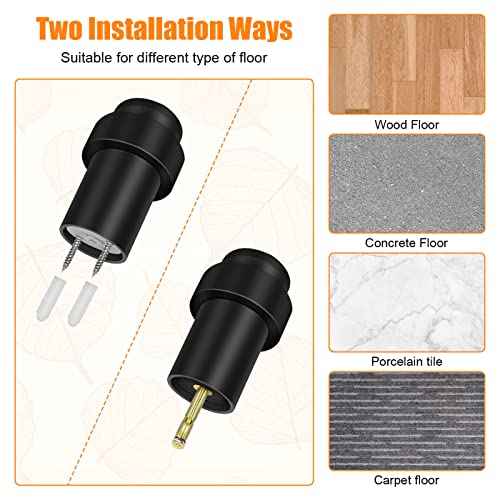 8 Pack Door Stoppers Black Floor Door Stop Cylindrical Door Stops with Rubber Bumper, Modern Door Stoppers Wall Protector Floor Wall Mount Doorstops